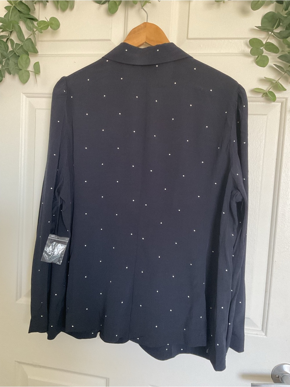 Vince Camuto Navy Blazer with Subtle White Dot Print - Picture 3 of 7